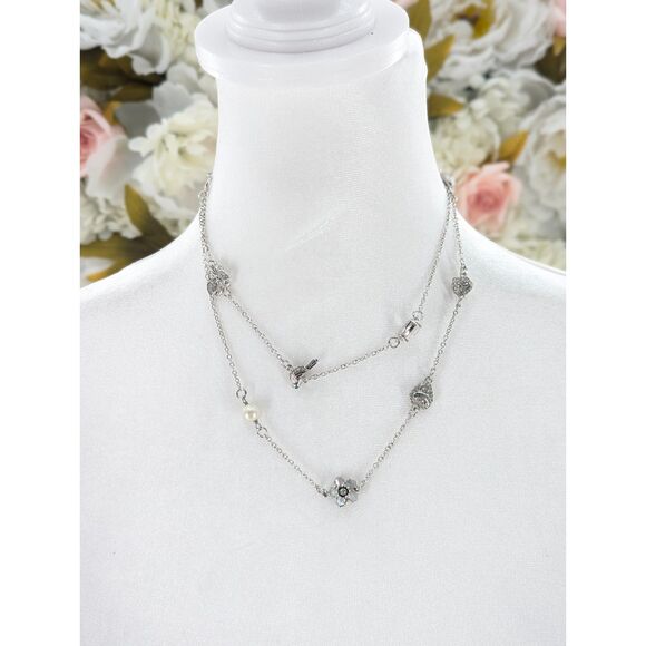 Juicy Couture Long Chain Charm Necklace SilverTone with Mushroom - Picture 1 of 7